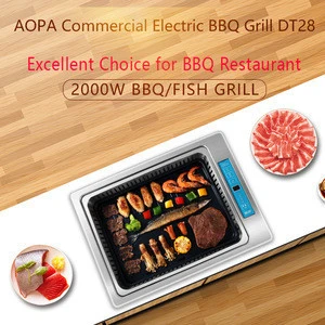 AOPA DT28 Hot sale commercial  smokeless Korean electrical bbq grill for built-in table