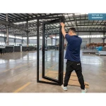 Apartment Residential Villa Office Building Glass Door Outward Opening Aluminum Casement Doors with Doule Panes