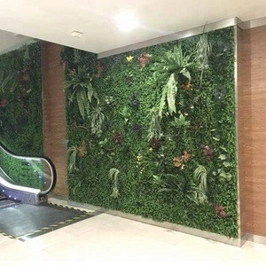 artificial plastic creeper boxwood hedge moss grass indoor plant vertical panels green wall system for decoration
