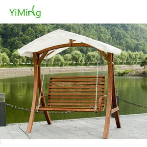 Assembling 3 seater patio outdoor wooden swing outdoor Larch swing