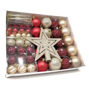 Assorted Decorative Bauble Ornament Set Shatterproof Plastic Christmas Ball For Tree Decoration