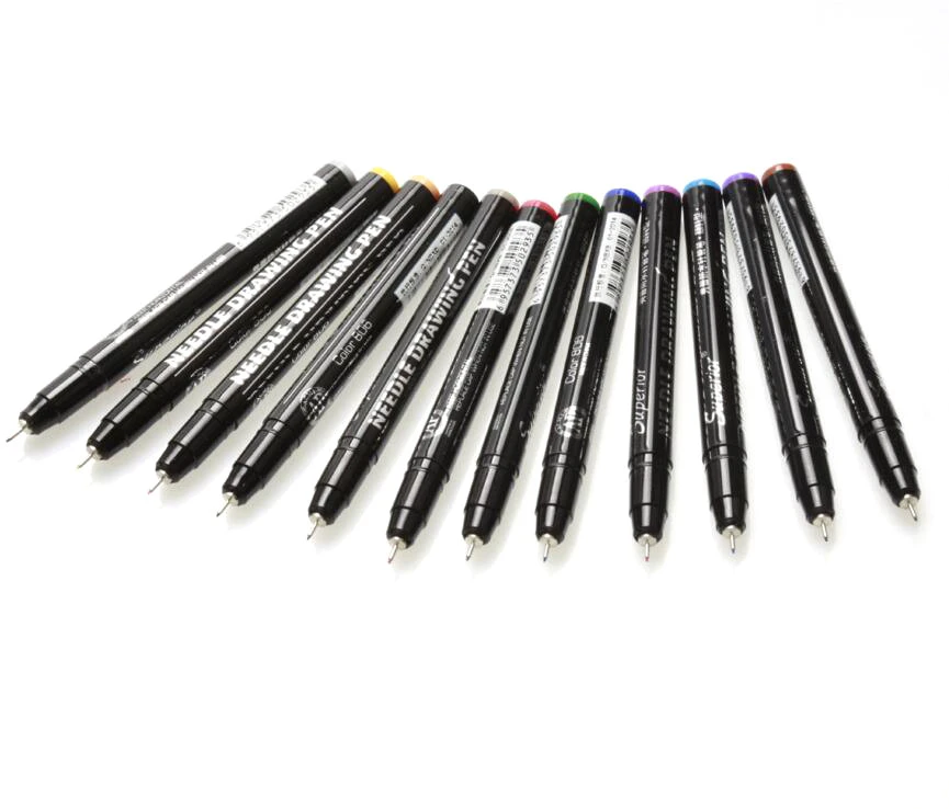 Assorted nibs sizes fine point Water Proof Pigment Micron drawing pen set black fineliner pen