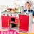 Import ASTM CE amazon hot selling Wooden kitchen educational friendly baby red Europe style cooking toy Play sets from China