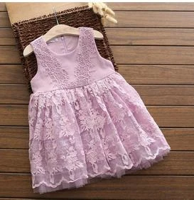 Baby girl spring summer new Satin Embroidered Lace dress baby girl party wear kids clothing
