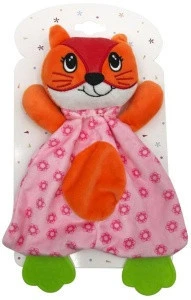 Baby sleep hand towel animal doll with rattle tooth gum soothe toy