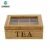 Import BAMBKIN rectangle 6 Equally Divided Compartments with Clear Lid Bamboo Tea Box jewelry box from China