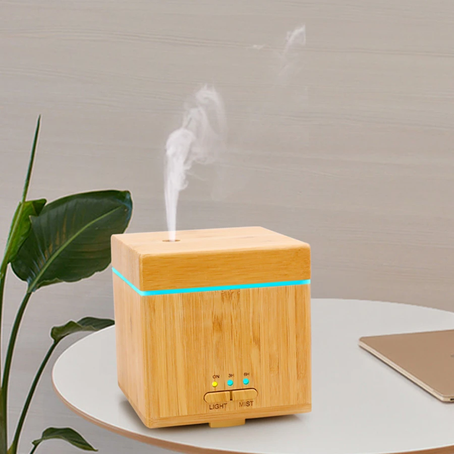 bamboo luxury ceramic disc ultrasonic essential oil scent square air diffuser