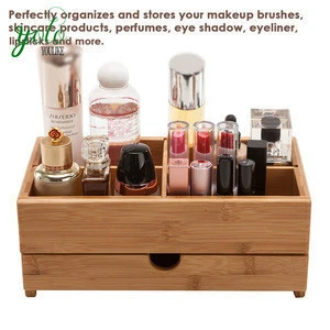 Bamboo Makeup Storage Drawer, Jewelry Skincare Organizer & Cosmetic Box for Mom & Women