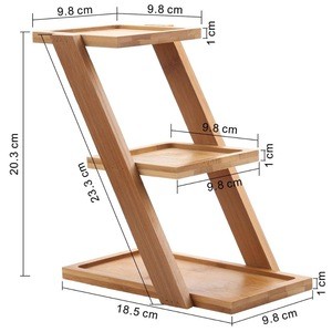 Bamboo Plant Pots Stand Shelf 3 Steps for Home and Office