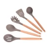 Bamboo Wooden Handles Silicone 5pcs Cooking Kitchen Utensils Set