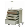 Baoding factory direct stainless steel hospital use medical emergency first-aid trolley