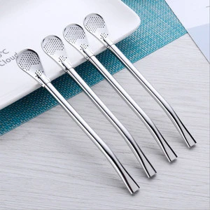 Bar Accessories Drinking Spoon Straw Stainless Steel