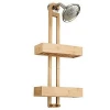 Bathroom Hanging Shower Caddy with Storage Baskets and Hooks bamboo Bathroom Shower Storage
