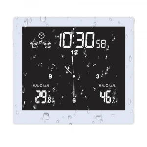 Bathroom Waterproof Thermometer Hygrometer Calendar TS-WP10 Weather Station Temperature Wall Digital Alarm Clock