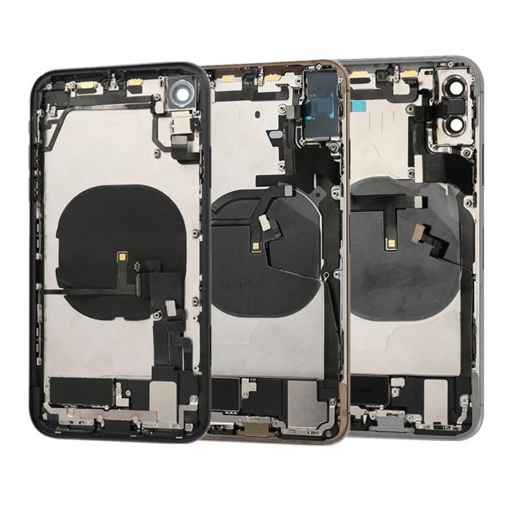 Battery Door Cover Complete Full Housing Assembly with Small Parts for iphone x battery housing assembly Black