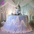 Import Beautiful Wedding Decoration Customizable Modern Tulle Ruffled Chiffon Cinderella Table Skirt With Rhinestone Brooches from China