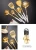 Import Best Kitchen Tools 7pcs Set Black Ceramics Handle Gold Stainless Steel Soup Ladle Spatula Cooking Utensils Set With Metal Rack from China