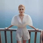 Bettergirl summer new female fashion niche design texture fan-shaped casual short-sleeved jumpsuit