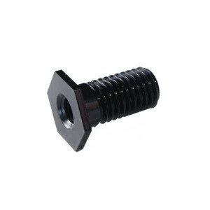 Black anodized aluminum threaded hex head hollow bolt for wiring