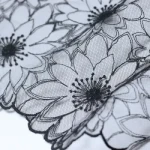 Black Circle Eyelet Chinlon Mesh Embroidery Lace Trimming for Lingerie