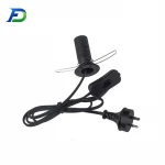Black extension computer power cord powered by battery power cords & extension cords