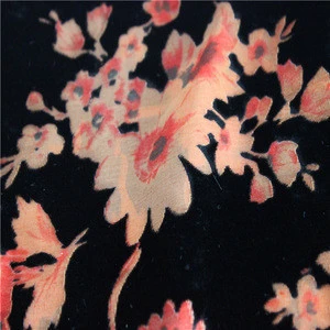 Burnout Velvet 60 - Flowers, Dark Red – Overseas Fabrics