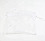Boutibox JU-4 white organza drawstring pouch organza material small jewelry bag