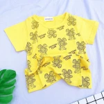 Boutique Clothing Designed Kids Wear Baby Boy Clothes bear printing Childrens Summer T-shirts cotton Wholesale short sleeve
