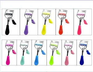 Brand Eyelash Curler with eyelash comb Silver Eyelashes Curler +Plastic Handle Fashion women beauty tools