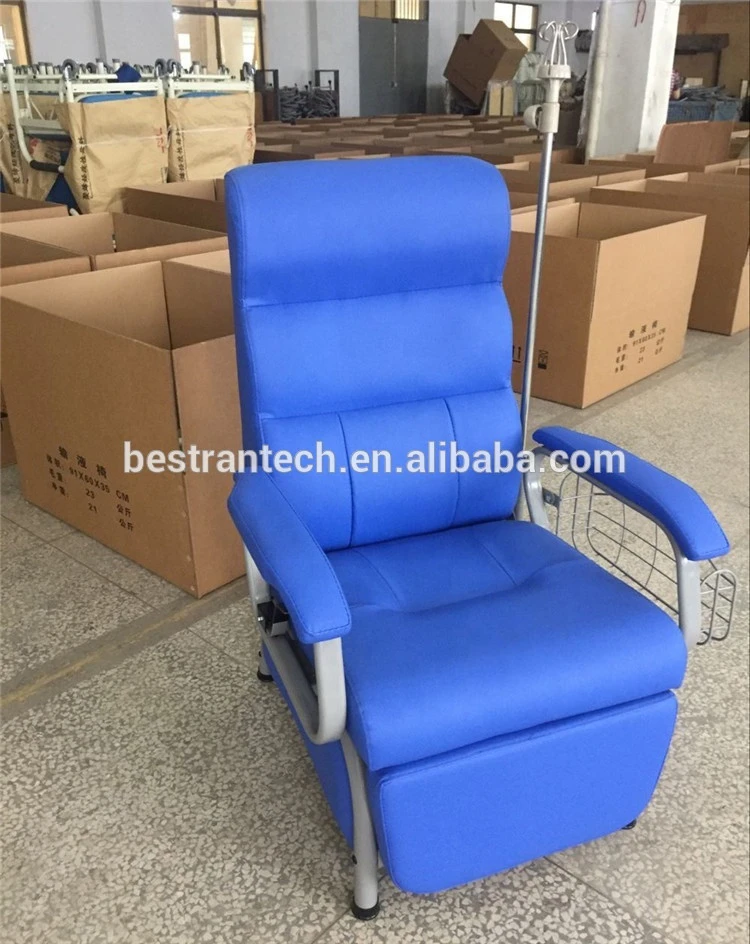 BT-TN006 hospital medical patient transfusion chair, adjustable infusion chair with IV pole