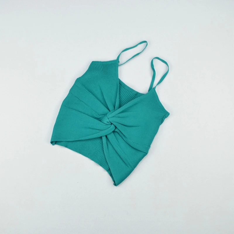 Butterfly-shaped wrapped chest with a slim knit camisole