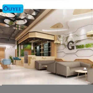Cafe Counter Interior Design Display Furniture Bar Counter Wooden Coffee Shop Display Cabinets Customized Coffee Counter