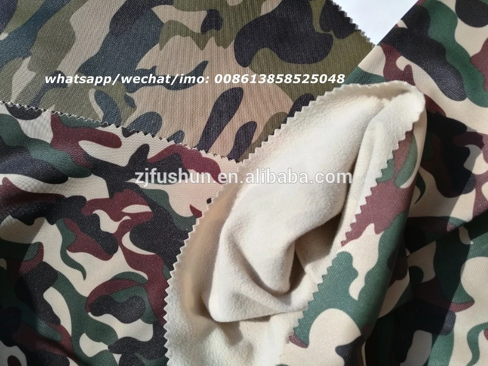 camouflage fabric superpoly tricot 100% polyester high quality of tricot brush fabric