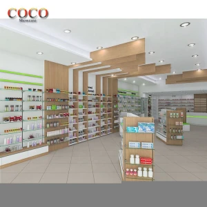 Canada Project Good Quality Customized Pharmacy Shop Interior Design Display Furniture Drug Storage