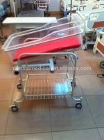 CE Approved Adjust Height Powder Steel Hospital Baby Cribs
