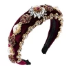 Charare vintage baroque pearl rhinestone pleuche women headband accessories
