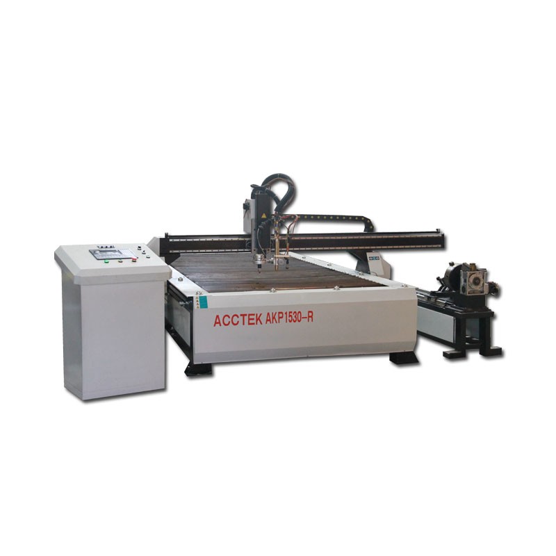 Cheap CNC Plasma Cutter For Sale AKP1530 With Flame CNC Steel Cutting Machine For Round Tube Cutting