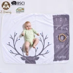 Cheap Custom Baby Printed Knitted Thick Poalr Fleece  Milestone Blanket
