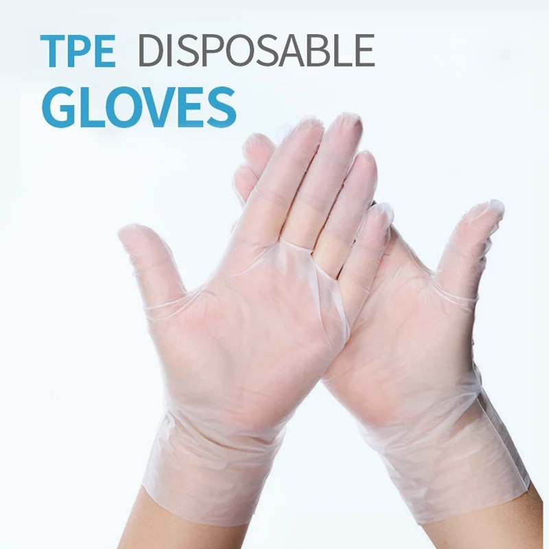 cheap Disposable plastic blue TPE Gloves powder free household gloves wholesale