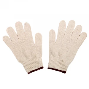 cheap thin knitted white cotton gloves