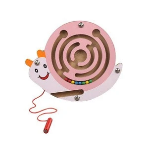 children educational toy magnetic roll-on maze wood toy