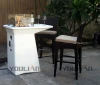 China hot sale bar table design gas fire pit with wind proof glass and gas burner kit