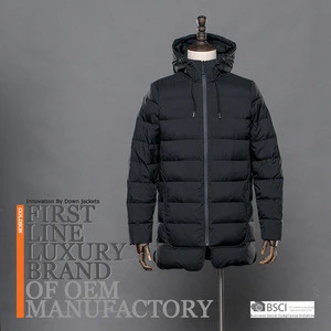 China Winter Life Jacket Hooded Wholesale White Duck Down Long Jacket for Men