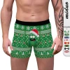 Christmas Briefs Snowman Pattern Comfortable Mens Boxer Briefs Mens Shorts U-Shaped Convex Pocket Santa Claus Mens Briefs