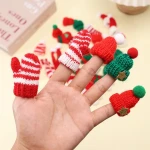 Christmas tree decoration pendant handmade DIY wool knitted finger hat scarf Purse accessories clothing ornament