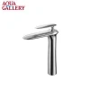 Chrome Finished Solid Brass Deck Mounted Ceramic Cartridge Wash Basin Faucet