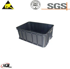 Cleanroom Black Plastic ESD Circulation corrugated box for Electronic factory