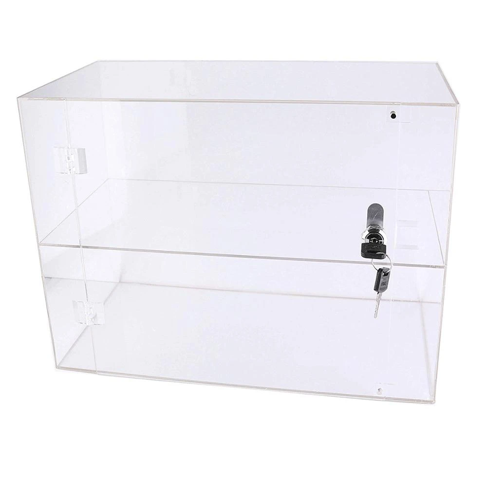 clear acrylic retail display cabinet plastic display with 1shelf