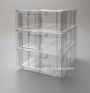 Clear Acrylic Shirt Storage 3 Drawers 2 Park With Divider