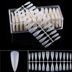 Clear full cover stiletto nail tips in plastic box